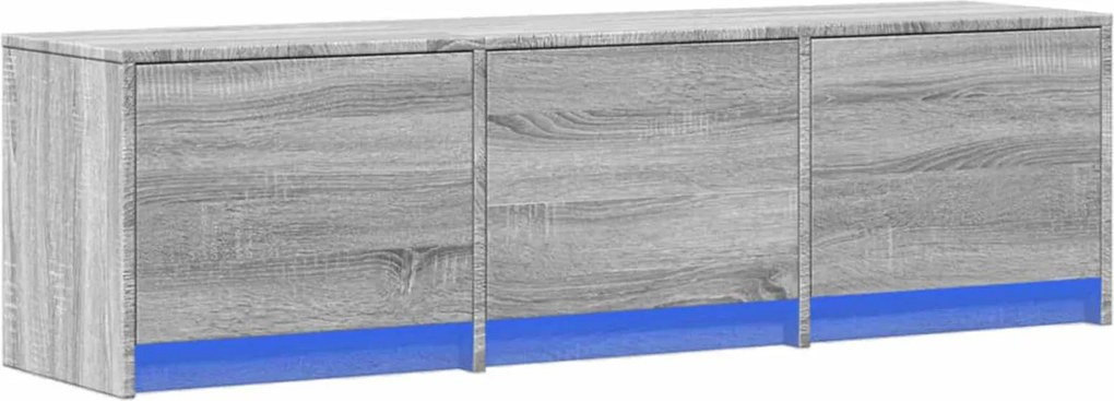 vidaXL Gabinete para TV com led Cinza Sonoma 140 x 34 x 40 cm
