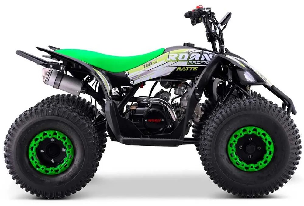 MINI MOTO 4 GASOLINA PARA CRIANÇAS 125cc Roan Ratte R8 automático com Marcha Atrás Verde