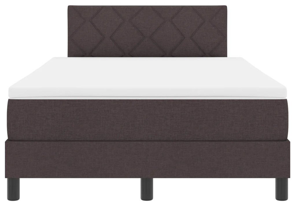 Cama Box Spring com Colchão Castanho Escuro 120x190 cm Tecido