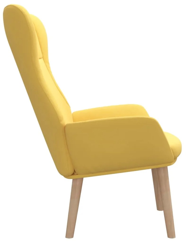 Poltrona Kalani WingBack em Tecido - Amarelo Mostarda - Design Nórdico