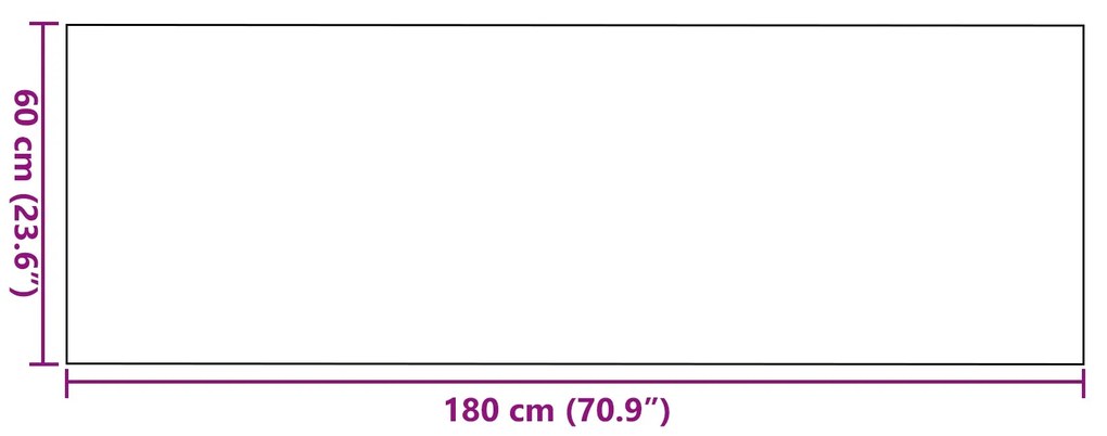 Capacho Retangular vidaXL Preto 60x180 cm