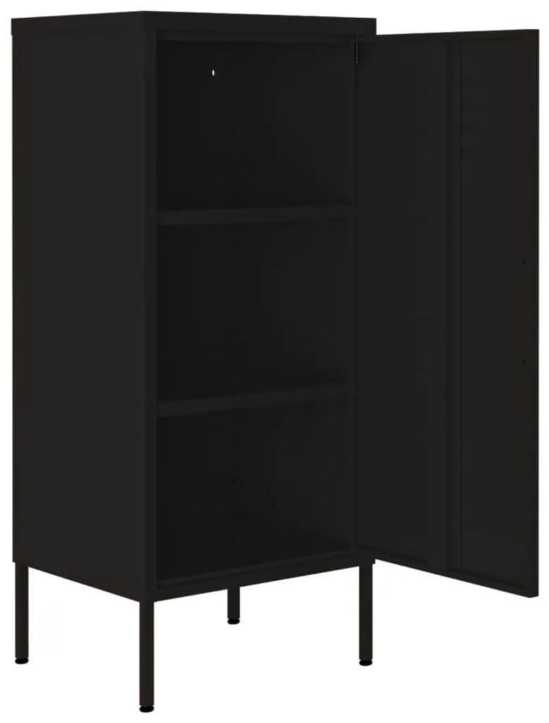 Armário de arrumação aço 42,5x35x101,5 cm preto