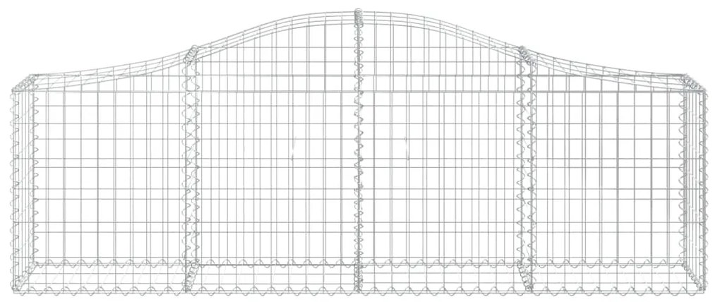 Cestos gabião arqueados 9 pcs 200x30x60/80 cm ferro galvanizado