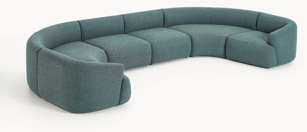 Sofá de canto comprido modular XL em bouclé Sofia