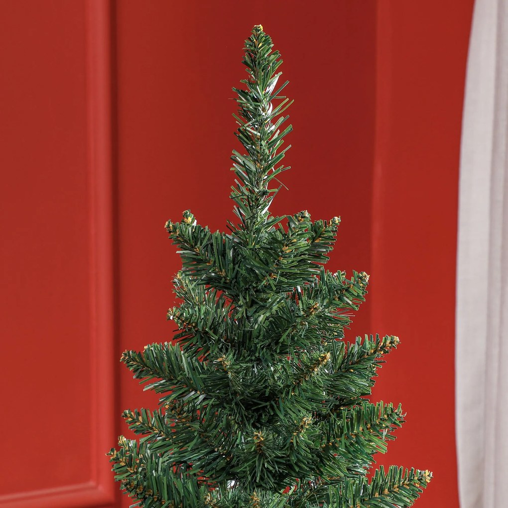 Árvore de Natal Estreita Árvore de Natal Tipo Lápis de 150 cm com Base