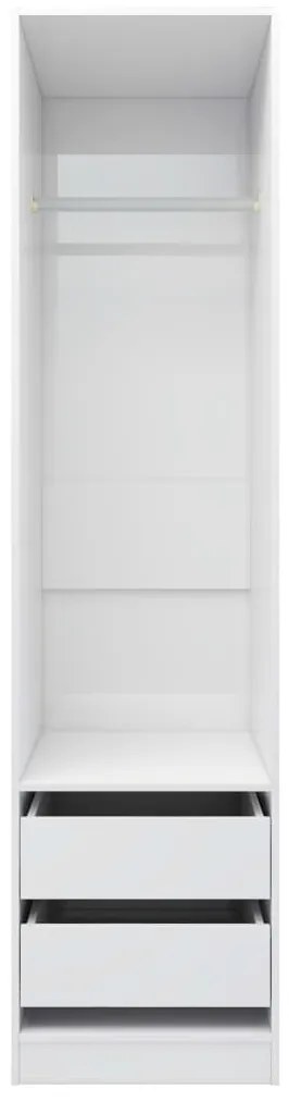 Roupeiro c/ gavetas derivados de madeira branco brilhante