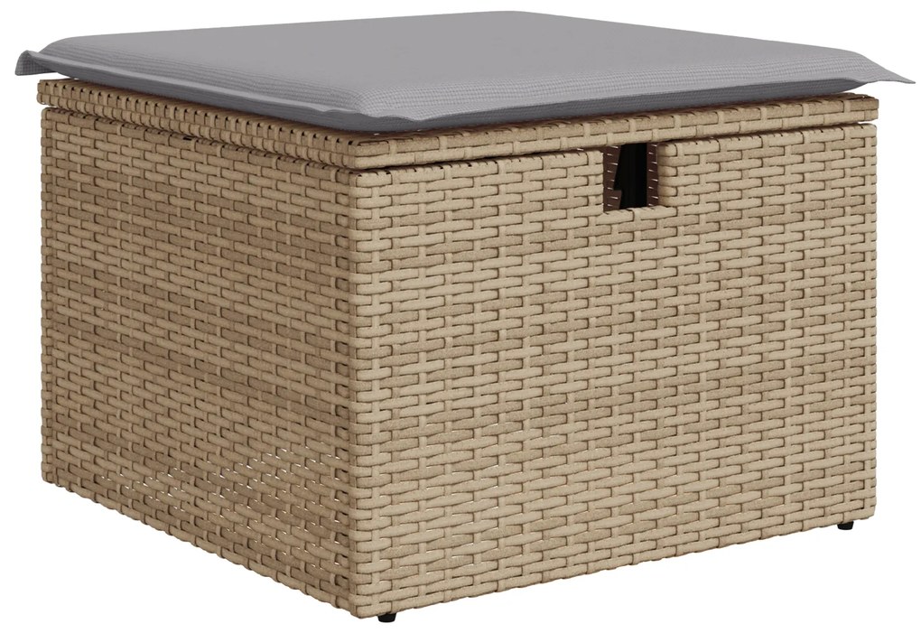 Conjunto de Sofá vidaXL de 8 Peças com Almofadas Bege em Rattan Poliés