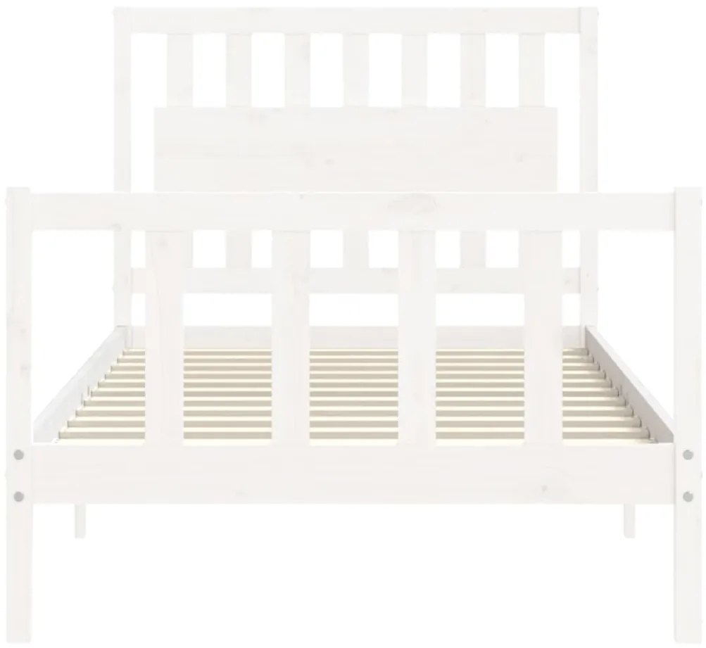 Cama sem colchão 100x200 cm madeira de pinho maciça branco