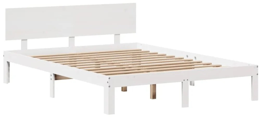 Estrutura de cama com gavetas 160x200 cm pinho maciço branco