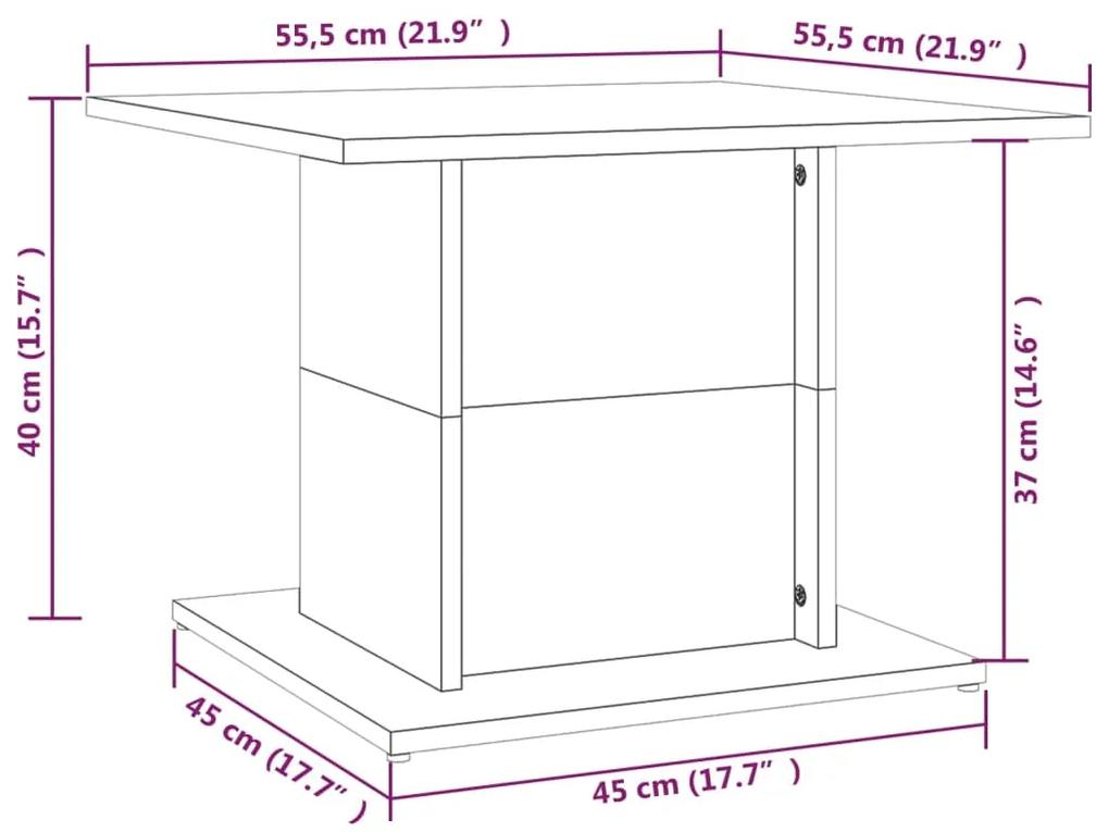 Mesa de centro 55,5x55,5x40 cm contraplacado carvalho sonoma