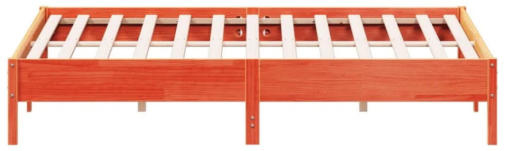 Cama sem colchão 200x200 cm pinho maciço castanho-mel