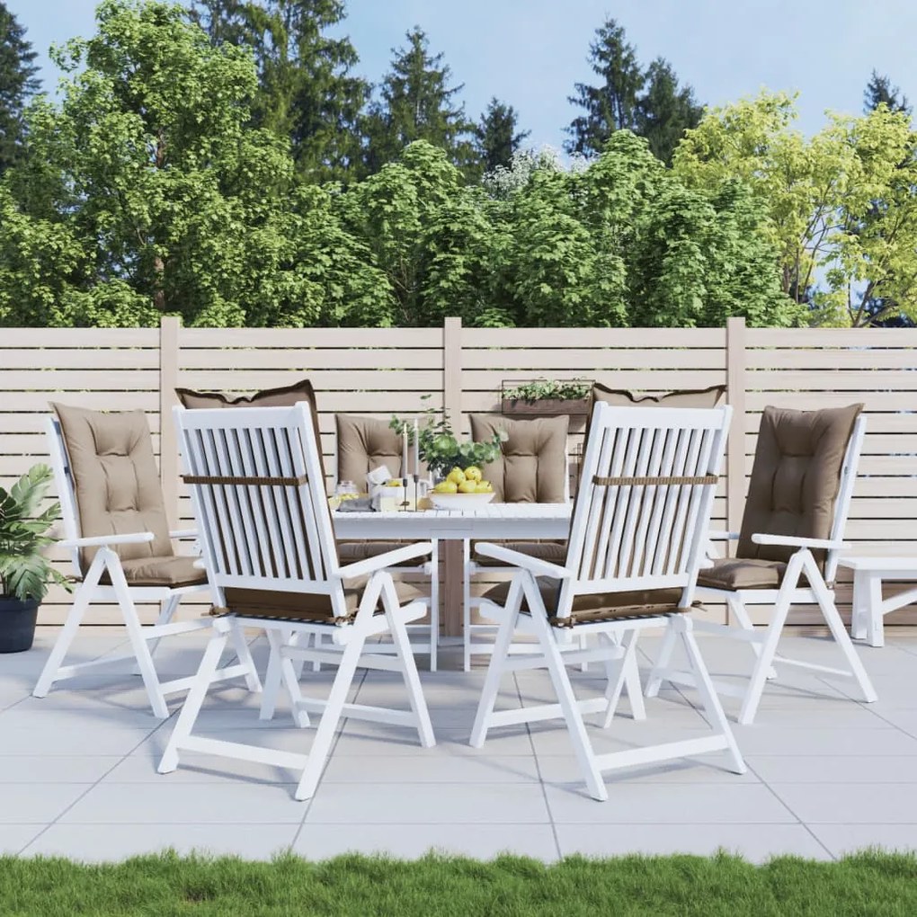 vidaXL Almofadões p/ cadeiras altas de jardim 6 pcs tecido cinza-acas.