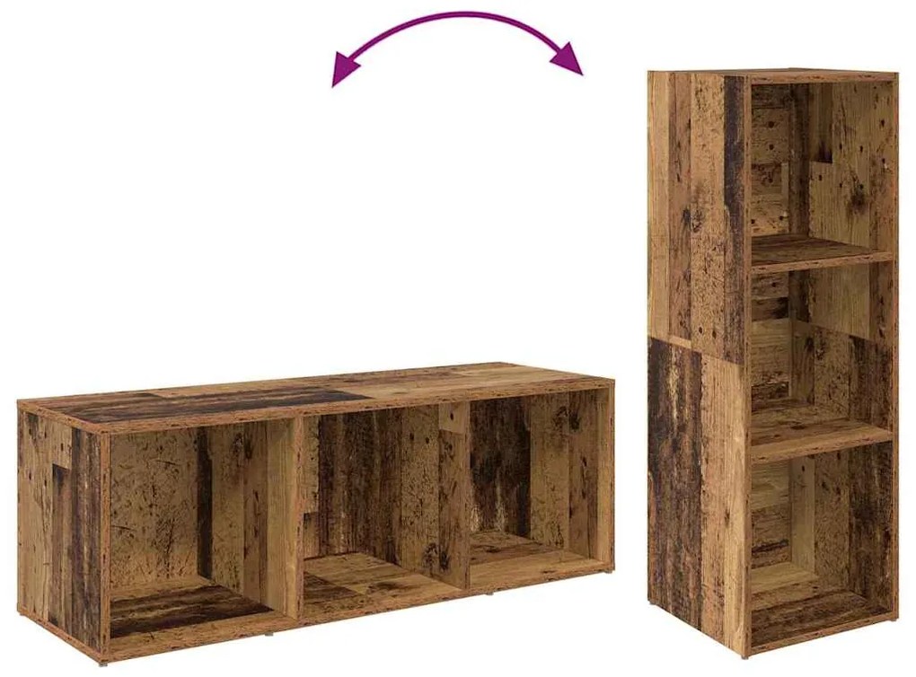 Conjunto de móvel de TV 2 pcs Madeira Antiga 37 x 35 x 107 cm