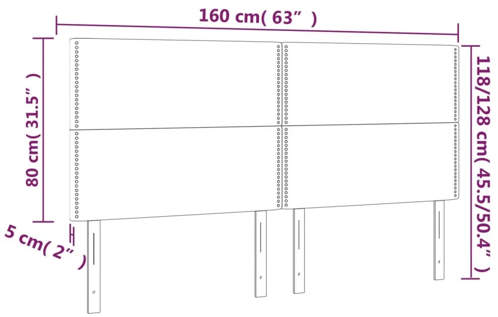 Cabeceira de cama 4 pcs couro artificial 80x5x78/88 cm preto