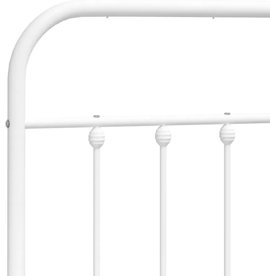 Estrutura de cama com cabeceira e pés 183x213 cm metal branco