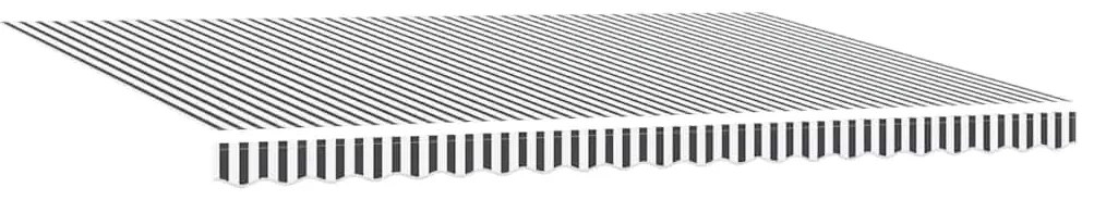 Toldo retrátil 5x3 m tecido e alumínio antracite e branco