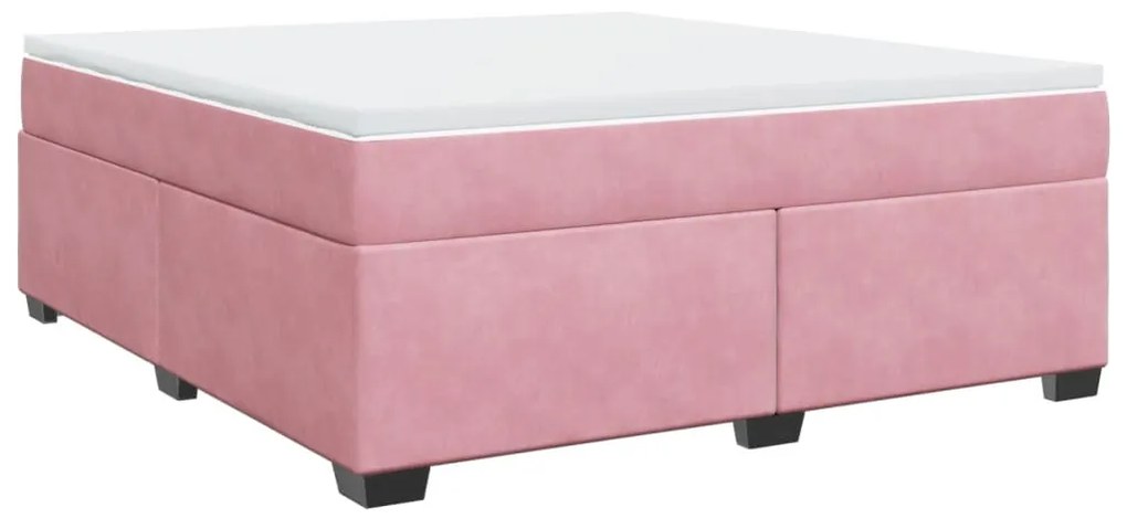 Cama com molas/colchão 180x200 cm veludo rosa