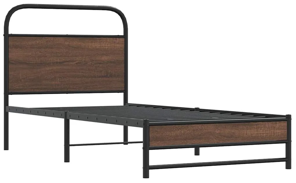 Estrutura cama s/ colchão derivados madeira carvalho castanho