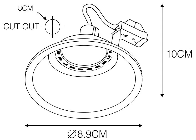LED Foco embutido inteligente branco com Wi-Fi GU10 - Dept Design,Moderno