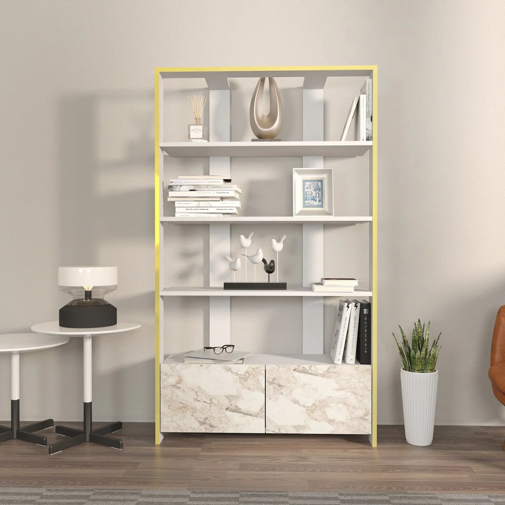 Estante Elena – Branco – 93,6 cm Largura x 160 cm Altura x 31,5 cm Pro