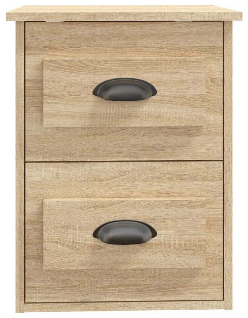Mesas de cabeceira parede 2 pcs 41,5x36x53 cm carvalho sonoma