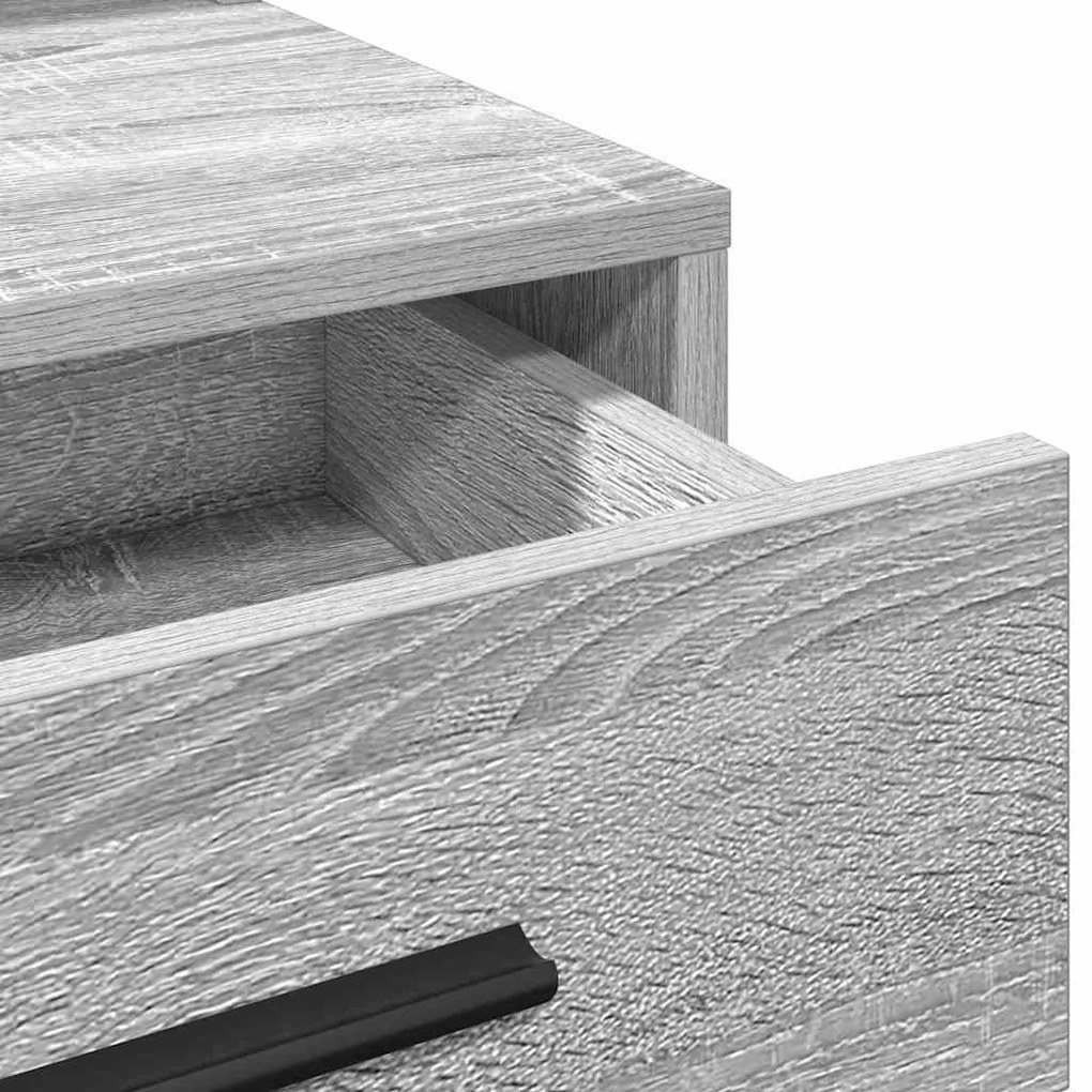 Mesa de Maquiagem vidaXL com Luzes LED Cinza Sonoma 79x41x135 cm