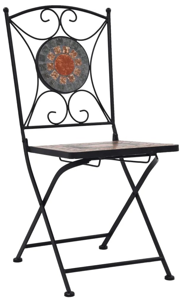 3 pcs conjunto bistro mosaico azulejos cerâmica laranja/cinza