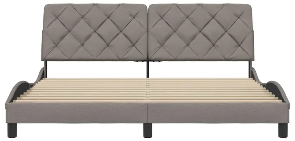 Cama sem colchão 180x200 cm tecido castanho-acinzentado