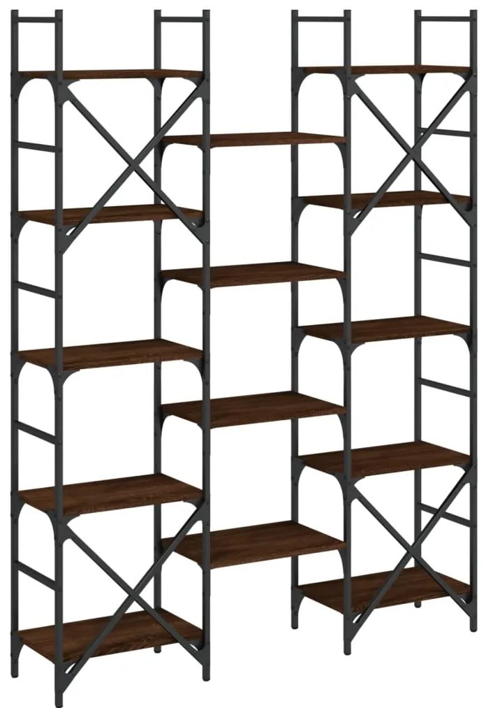 Estante 127,5x28,5x172,5 cm derivados madeira carvalho castanho