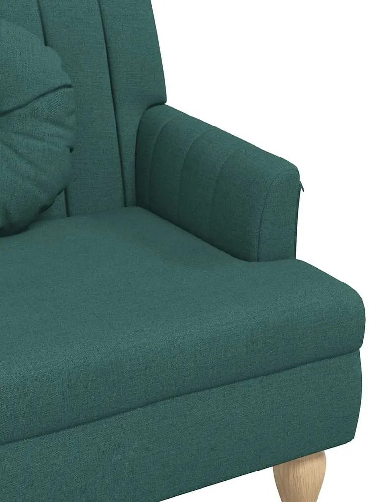 Banco c/ almofadões 113x64,5x75,5 cm tecido verde-escuro