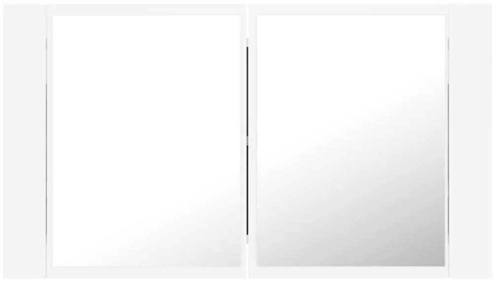 Armário espelhado casa de banho LED 80x12x45 cm acrílico branco