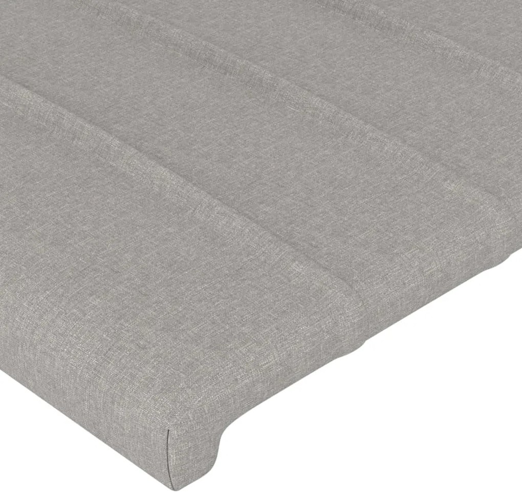 Cabeceira cama c/ luzes LED tecido 163x16x78/88 cm cinza-claro