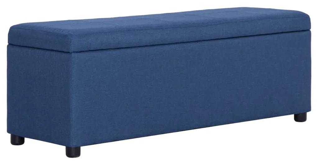 281321 vidaXL Banco c/ compartimento de arrumação 116 cm poliéster azul