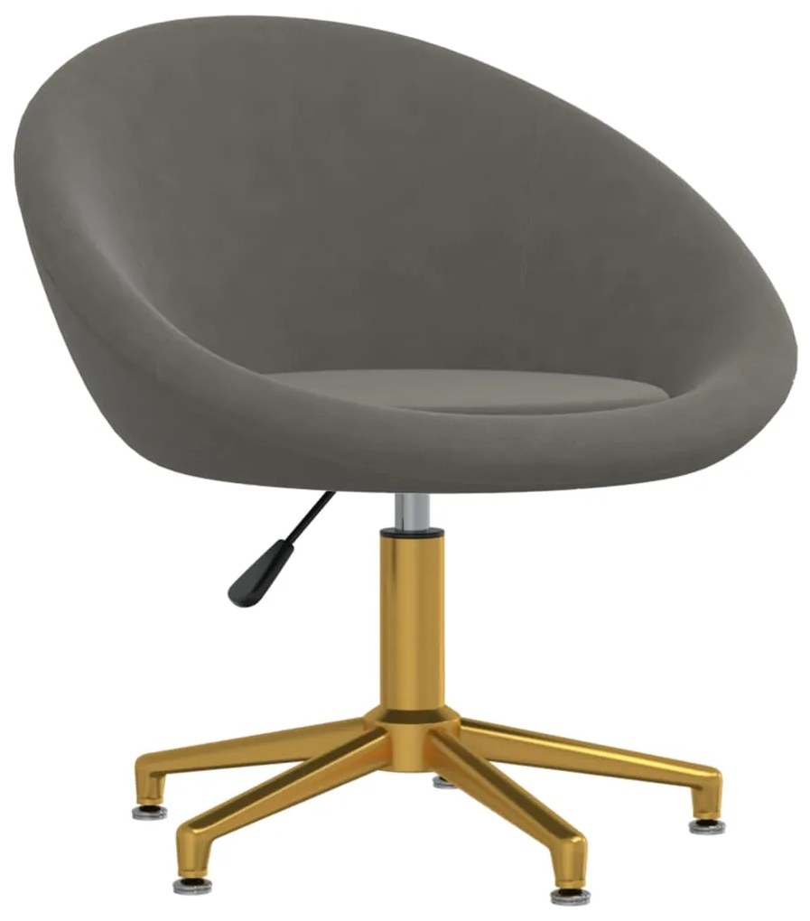 3089557 vidaXL Cadeira de escritório giratória veludo cinzento-escuro