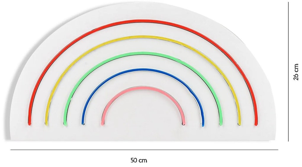 Iluminação LED Plástico Decorativo Rainbow – Multicolor – 50 x 26 x 2