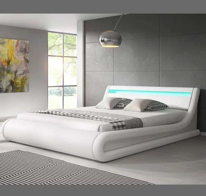 Cama Hidráulica com Arrumação "Patricia" - 160x200 cm - Branco - Polip