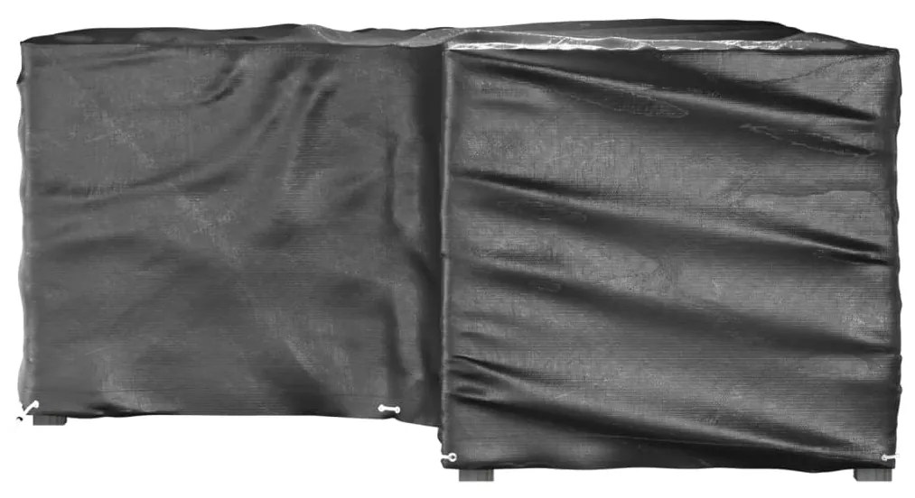 Capas p/ mobília jardim forma de L 2 pcs 12 ilhós 185x185x90 cm