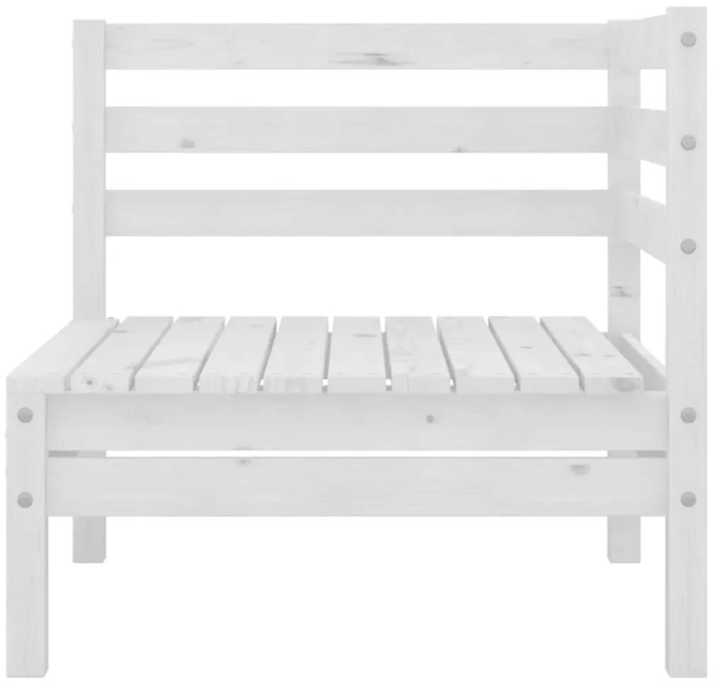 6 pcs conjunto lounge de jardim pinho maciço branco