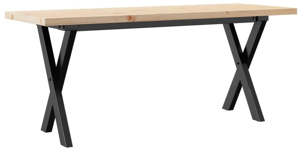 Mesa de centro estrutura em X 110x40x45,5cm pinho/aço