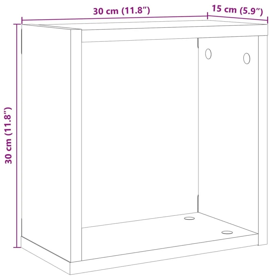 Prateleiras de parede cubos 6 pcs deriv. madeira madeira velha