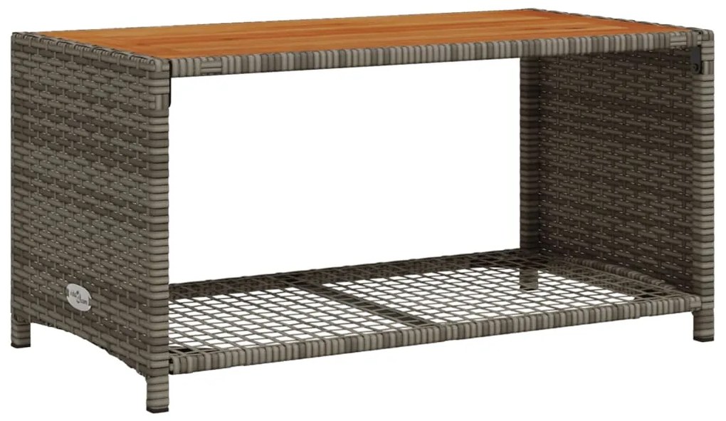 4 pcs conjunto sofás de jardim c/ almofadões vime PE cinzento