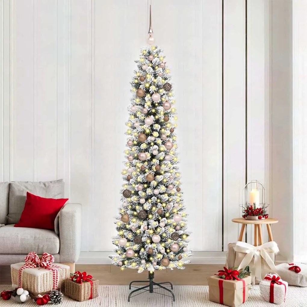 vidaXL Árvore de Natal Artificial Branco 210 cm PVC, Metal e Plástico