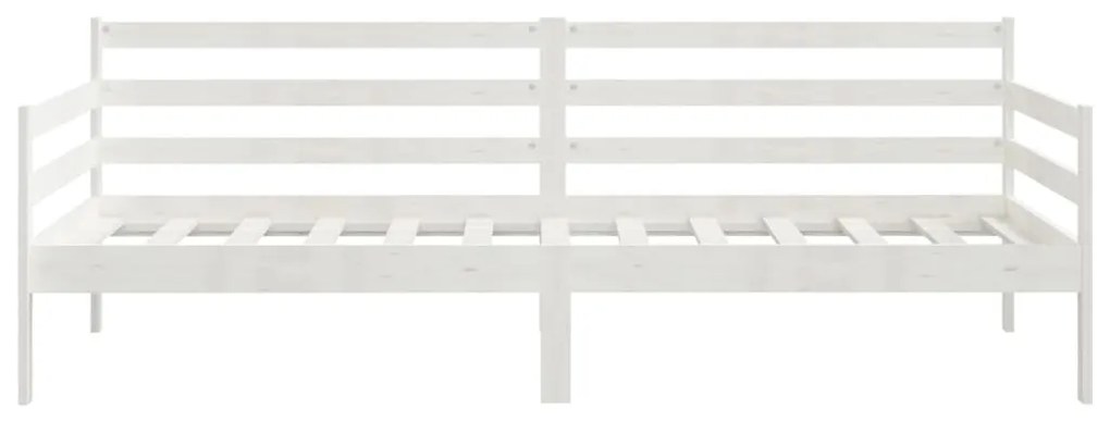 Sofá Cama Lia - Cor Branco - Em Madeira de Pinho Maciça - 204x98x70 cm