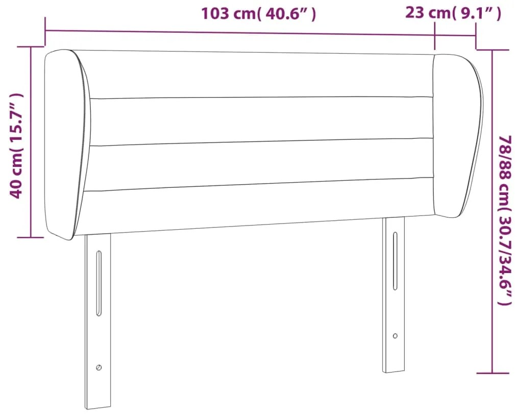 Cabeceira cama abas tecido 103x23x78/88 cm cinzento-acastanhado