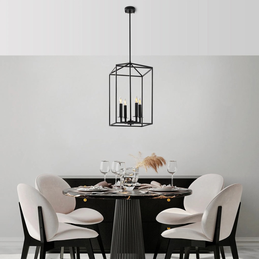 Candeeiro de Teto Till – Preto – 35 x 35 x 107 cm