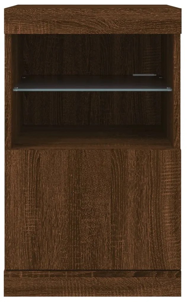 Aparador com luzes LED 41x37x67 cm carvalho castanho