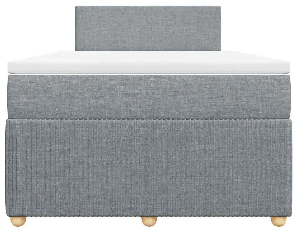 Cama boxspring com colchão 120x190 cm tecido cinzento-claro