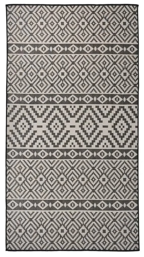 vidaXL Tapete de tecido plano para exterior 80x150 cm riscas pretas