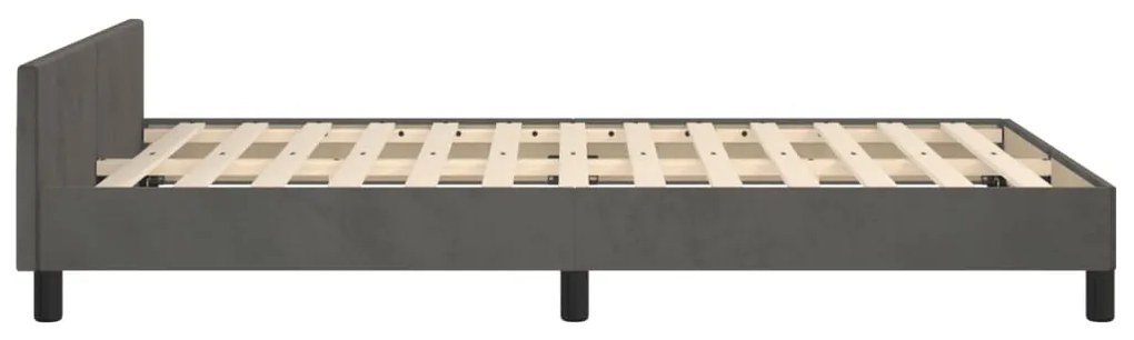 Estrutura de cama sem colchão 120x190 cm Veludo cinza escuro