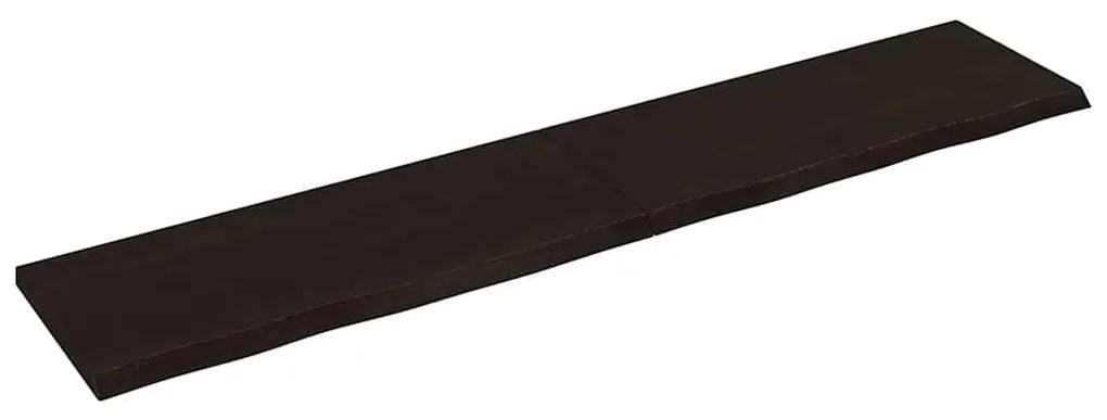 vidaXL Tampo de mesa 200x40x(2-4) cm carvalho tratado castanho-escuro